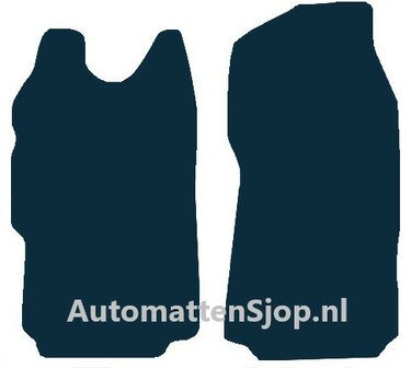 Luxe velours zwart automatten Ford Transit Voormatten 2 delige set | 2000-2006