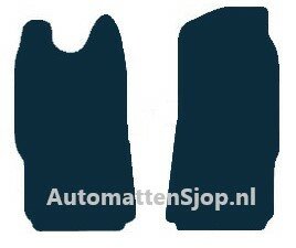 Luxe velours zwart automatten Ford Transit Voormatten 2 delige set | 2006-2014