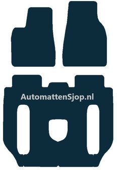 Luxe velours donkerblauw  automatten Tesla Model X 6-personen achter met middenconsole | 2016-heden