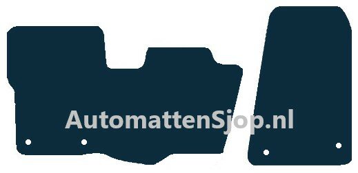 Naaldvilt zwart automatten Ford Transit Custom + Custom 2T 2 stoelen rechts | 2015-heden