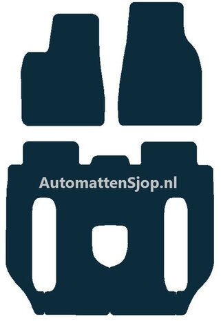 Luxe velours donkergrijs automatten Tesla Model X 6-personen achter met middenconsole | 2016-heden